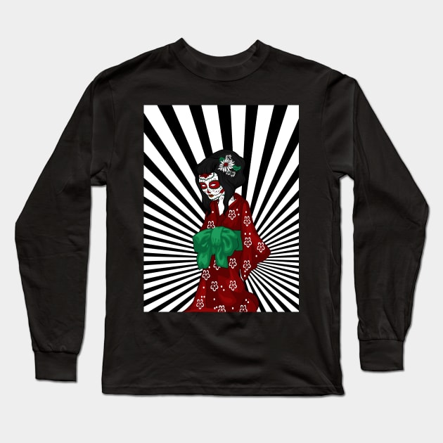 Oriental Geisha Gothica 2 Long Sleeve T-Shirt by GBCDesign